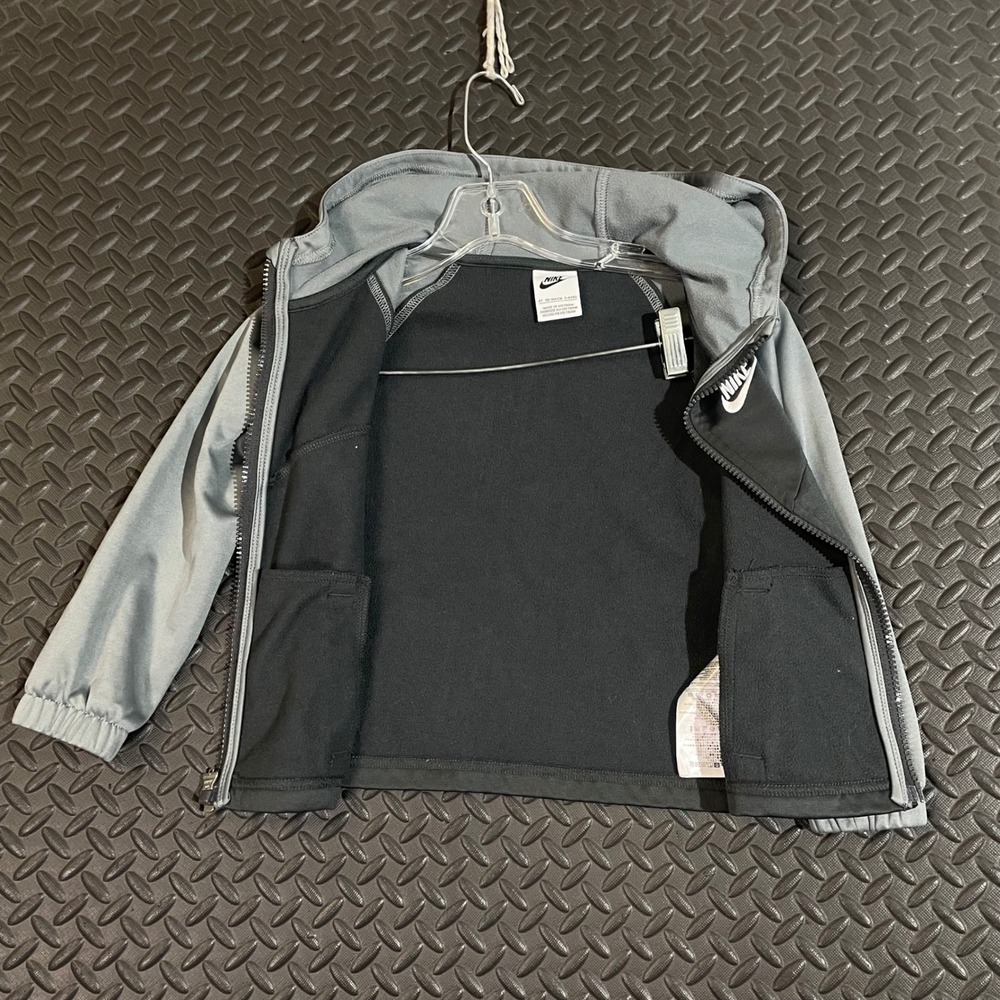 Nike Black Gray Hooded Full Zip Sweater Boy's 4T (3-4 Years) - Picture 3 of 7